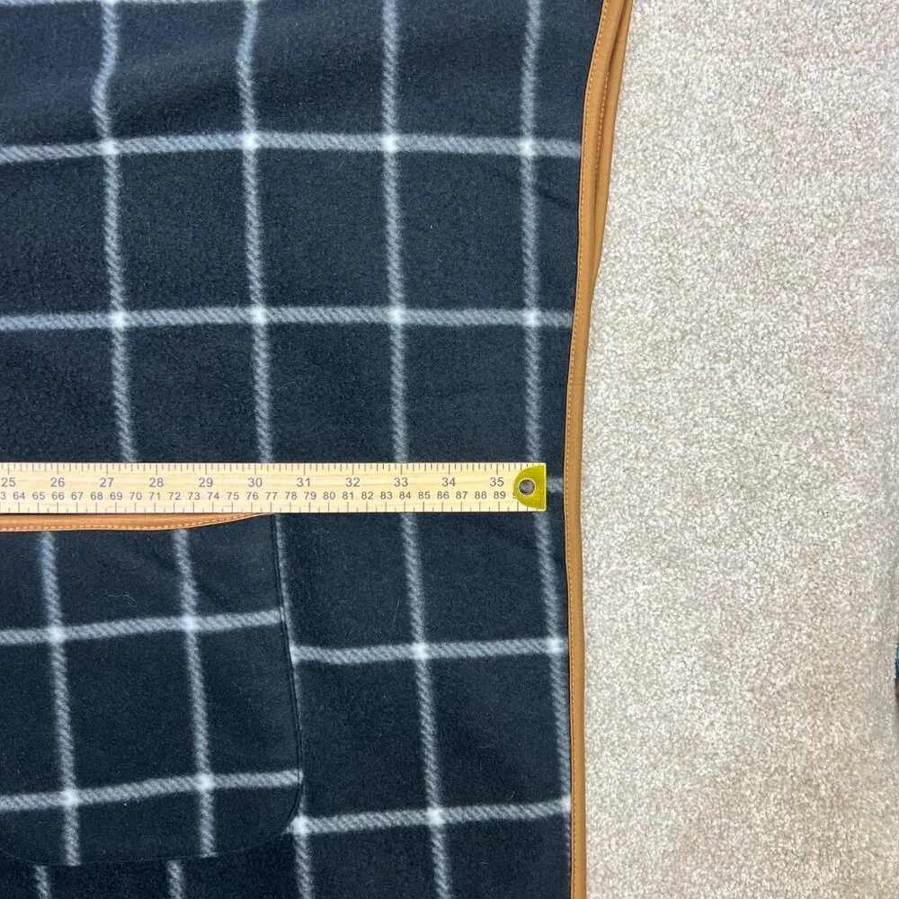 Women's Le Moda Plaid Button Shawl Poncho Black Brown‎ Polyester (size unknown)